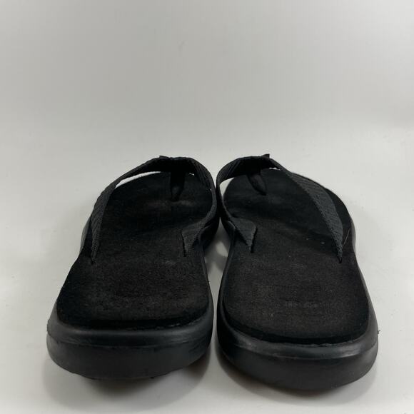 Teva Voya Canvas Flip Flops Womens Size 7 Black Sandals Beach Pool Comfort - Picture 5 of 9
